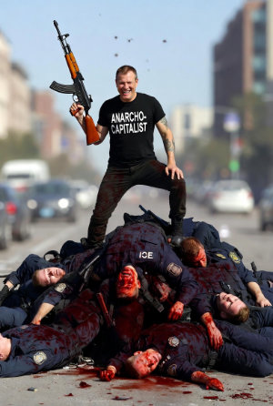 Ancap atop Dead ICE Thugs